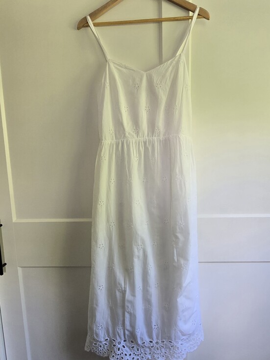 Old Navy Dresses & Skirts - Old Navy Fit & Flare Eyelet White Midi Dress Size Small